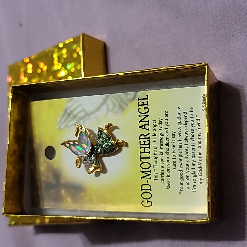God Mother Angel Pin with Gift Box